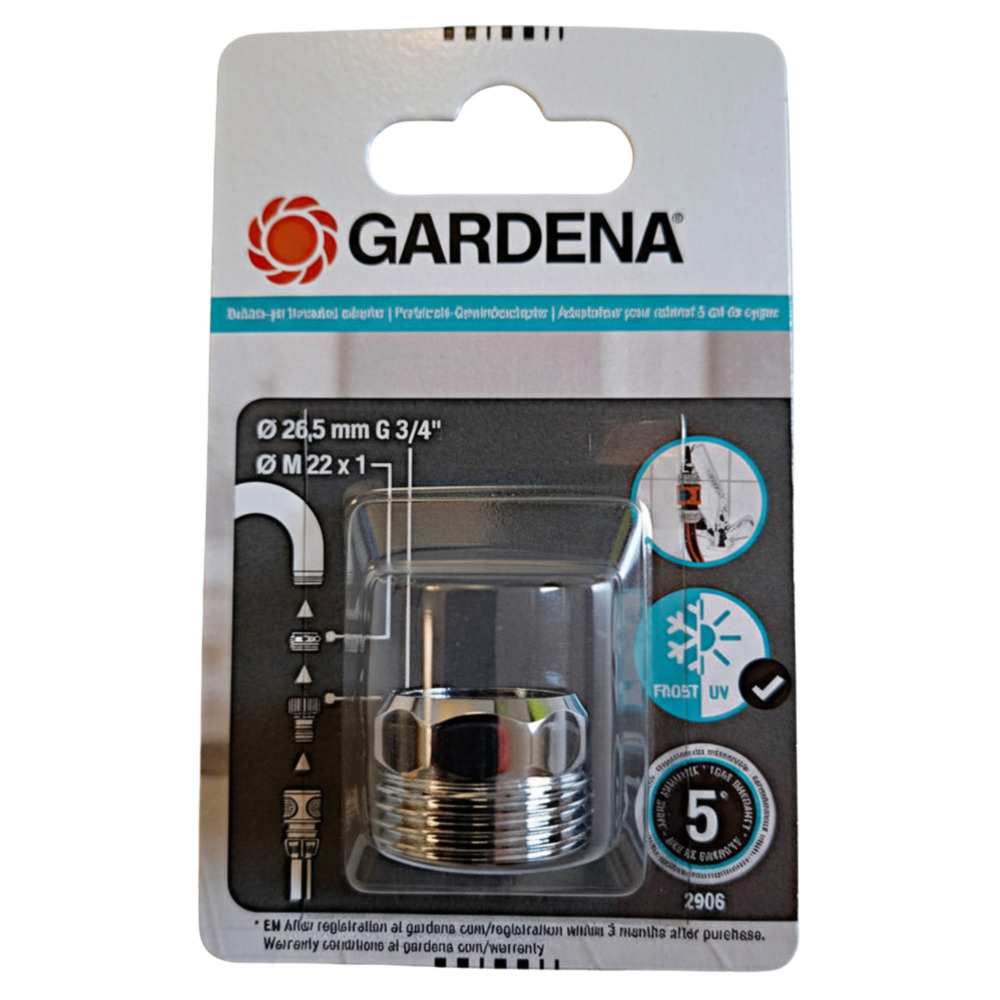 GARDENA&reg; Perlstrahl-Gewindeadapter M22x1 26,5mm G3/4" aus Metall