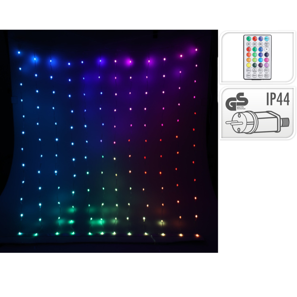 LED Lichtervorhang RGB 120 LEDs 300 x 60 cm IP 44