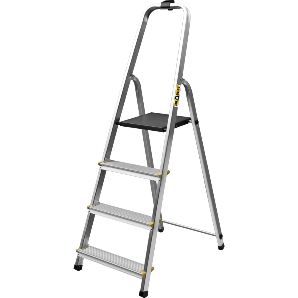 Stehleiter 4-stufig aus Aluminium mit 60 cm Halteb&uuml;gel