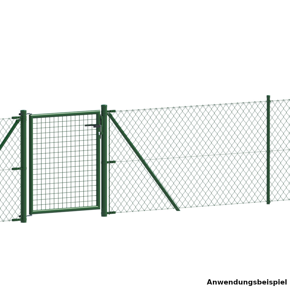 Gartentor aus Metall f&uuml;r Maschendrahtzaun gr&uuml;n, H&ouml;he 100 cm, Einzeltor image number 1