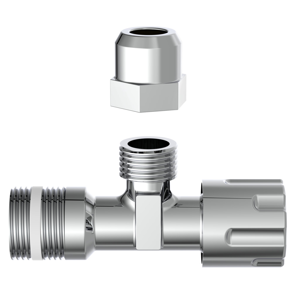 Eckregulierventil mit Schubrosette selbstdichtend 3/8"AG x 10 mm image number 3