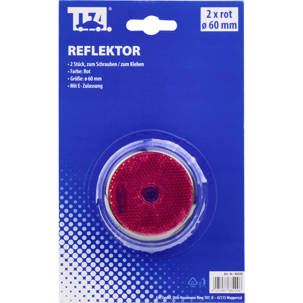 Reflektoren-Set &Oslash; 60 mm 2 St&uuml;ck in rot image number 1