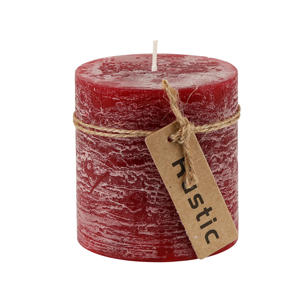 Stumpenkerze Rustic bordeaux 7 x 7,5 cm