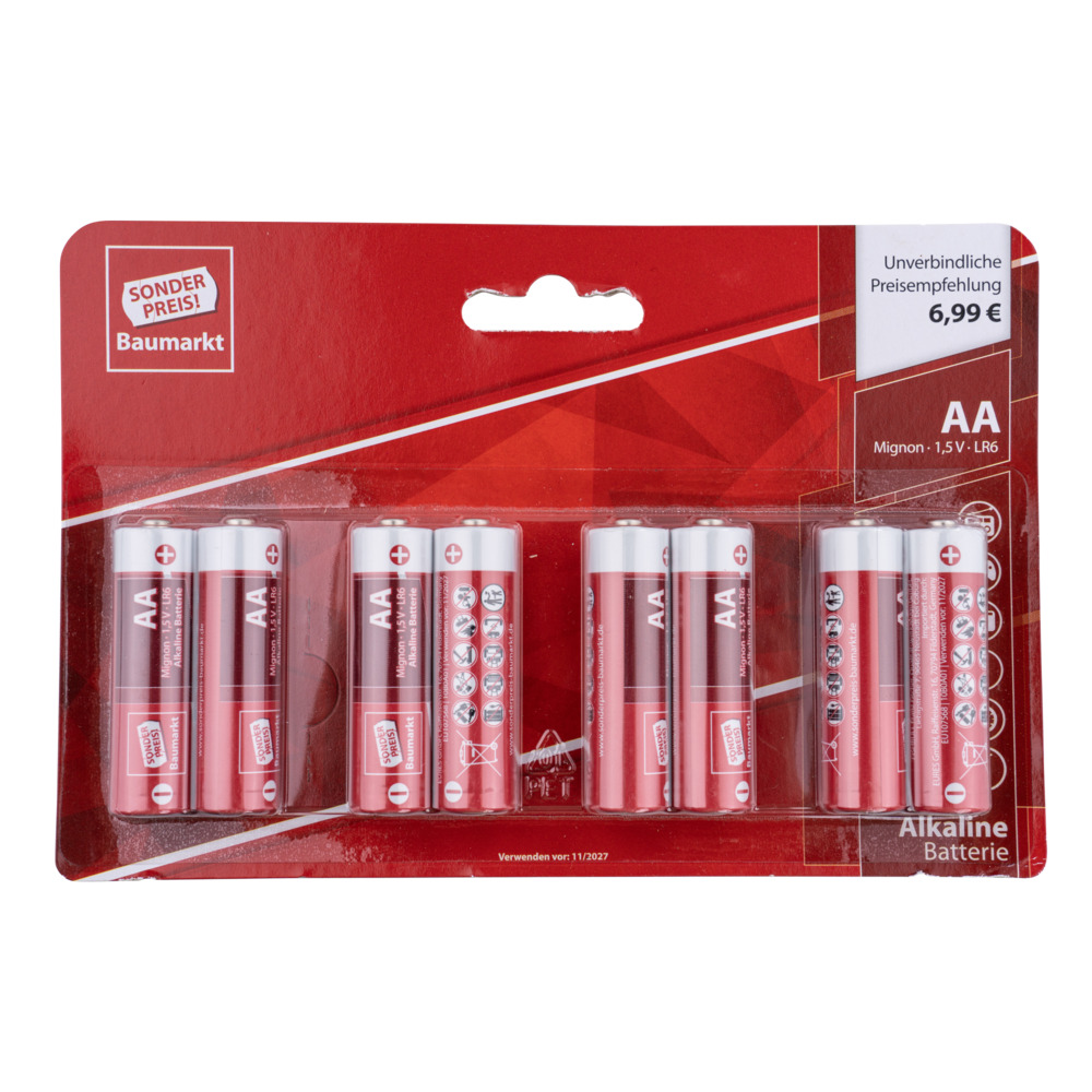 Sonderpreis Baumarkt Batterien LR 6 AA 8 St&uuml;ck