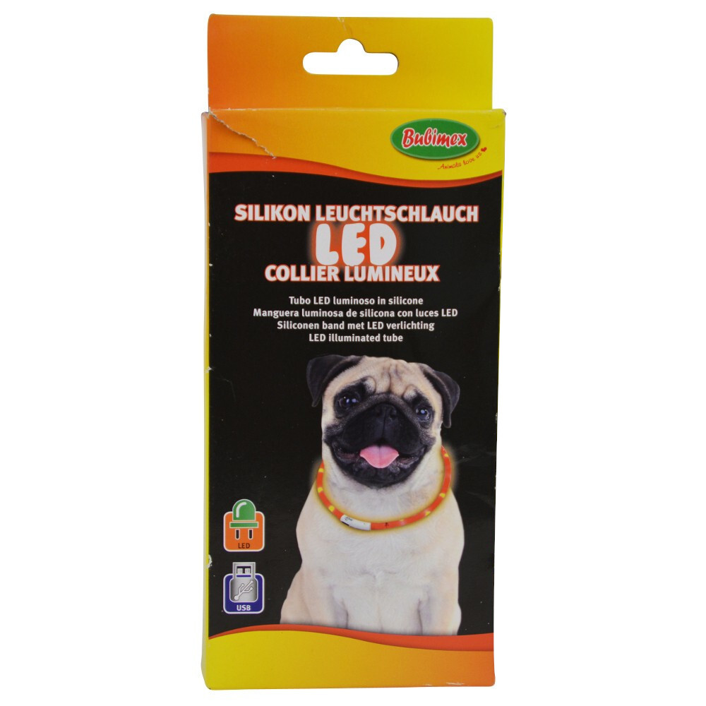 LED Leuchtschlauch Hundehalsband Silikon schwarz k&uuml;rzbar image number 1