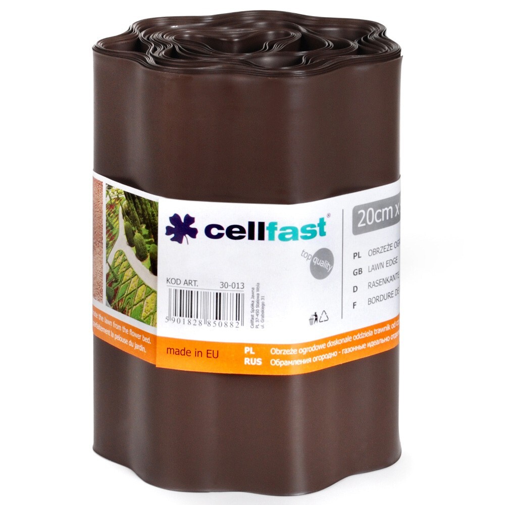 Rasenkante braun 20 x 900 cm Kunststoff, wellig