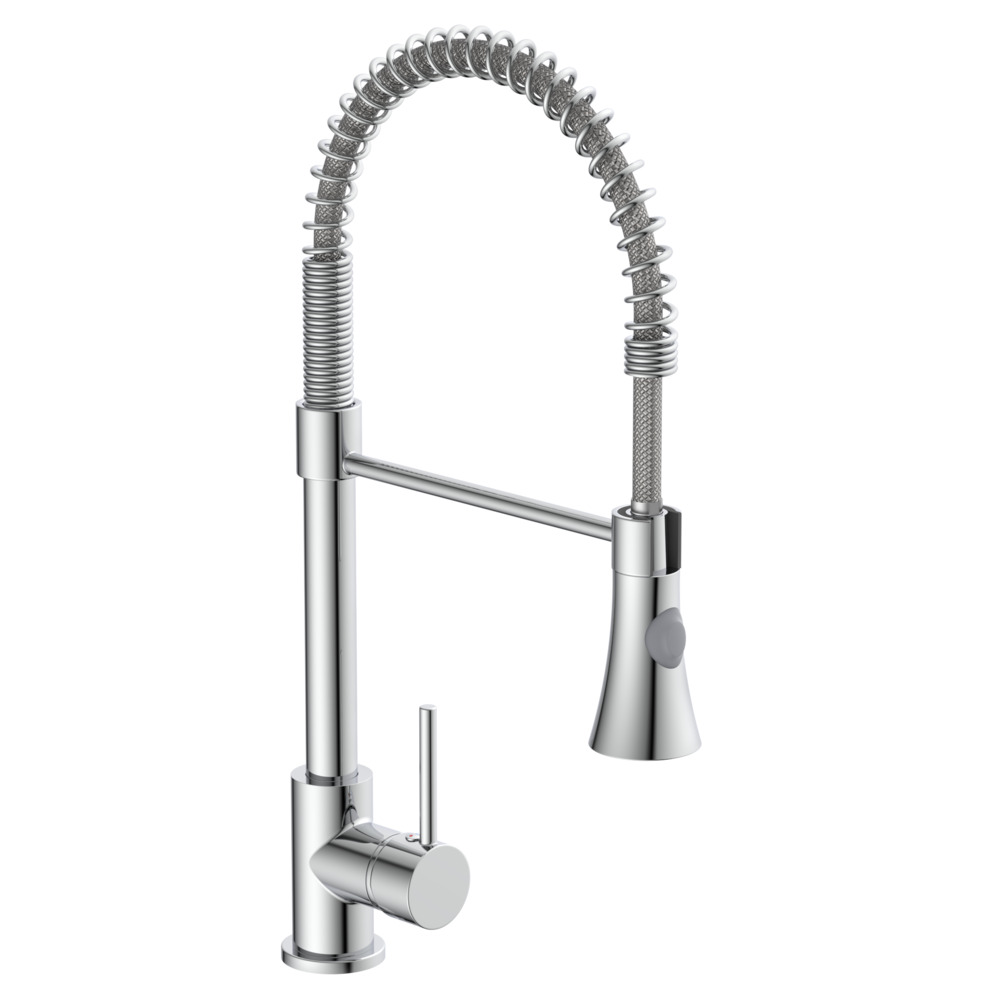 Profi Spiralfederarmatur Chrom Edelstahlfeder K&uuml;chensp&uuml;ltischmischer 3/8"