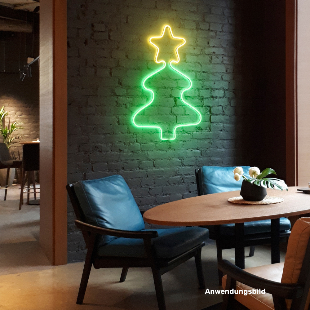 LED-Wanddekoration Neon Weihnachtsbaum mit 96 LEDs und Timerfunktion image number 2