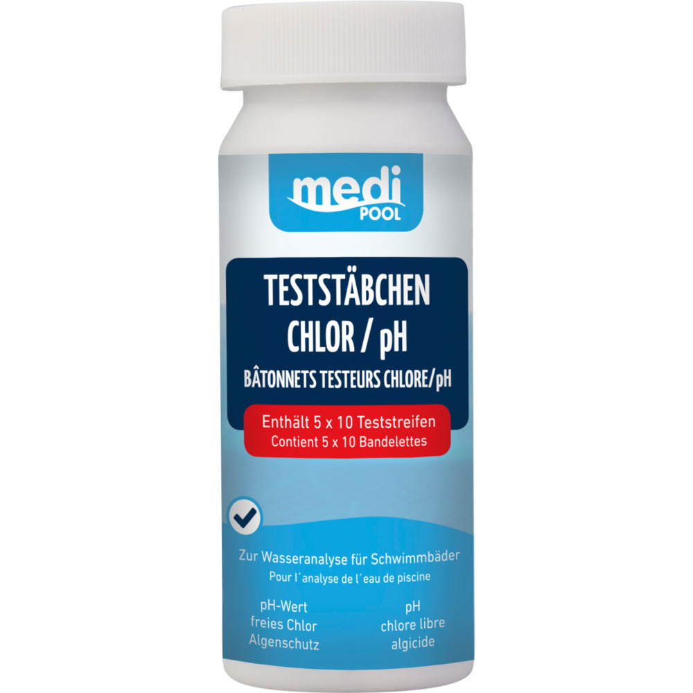 MediPool Test-St&auml;bchen Chlor/pH und Algenschutz