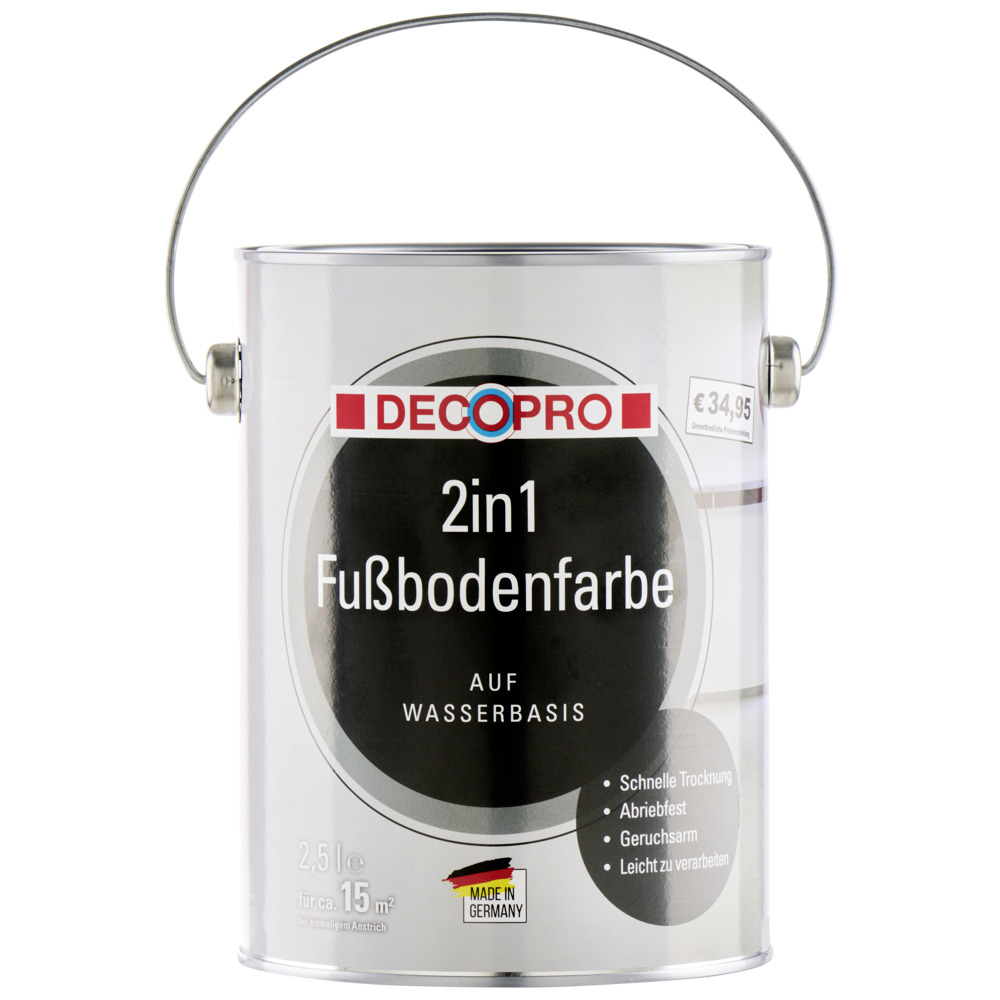 DECOPRO 2in1 Fu&szlig;bodenfarbe 2,5 Liter in Silbergrau image number 1