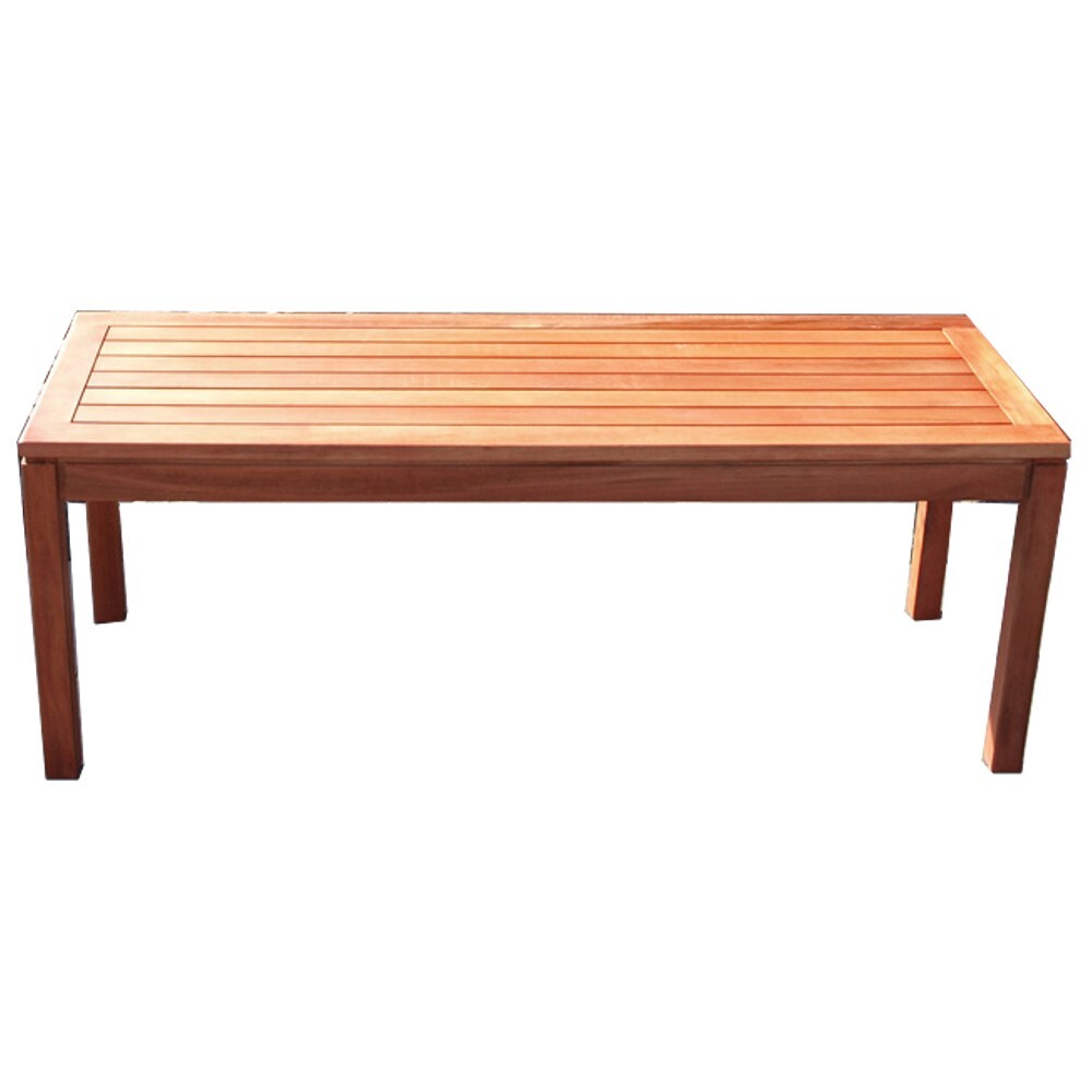 Hockerbank 2-Sitzer, 120 x 40 x 45 cm, Holz Eukalyptus ge&ouml;lt