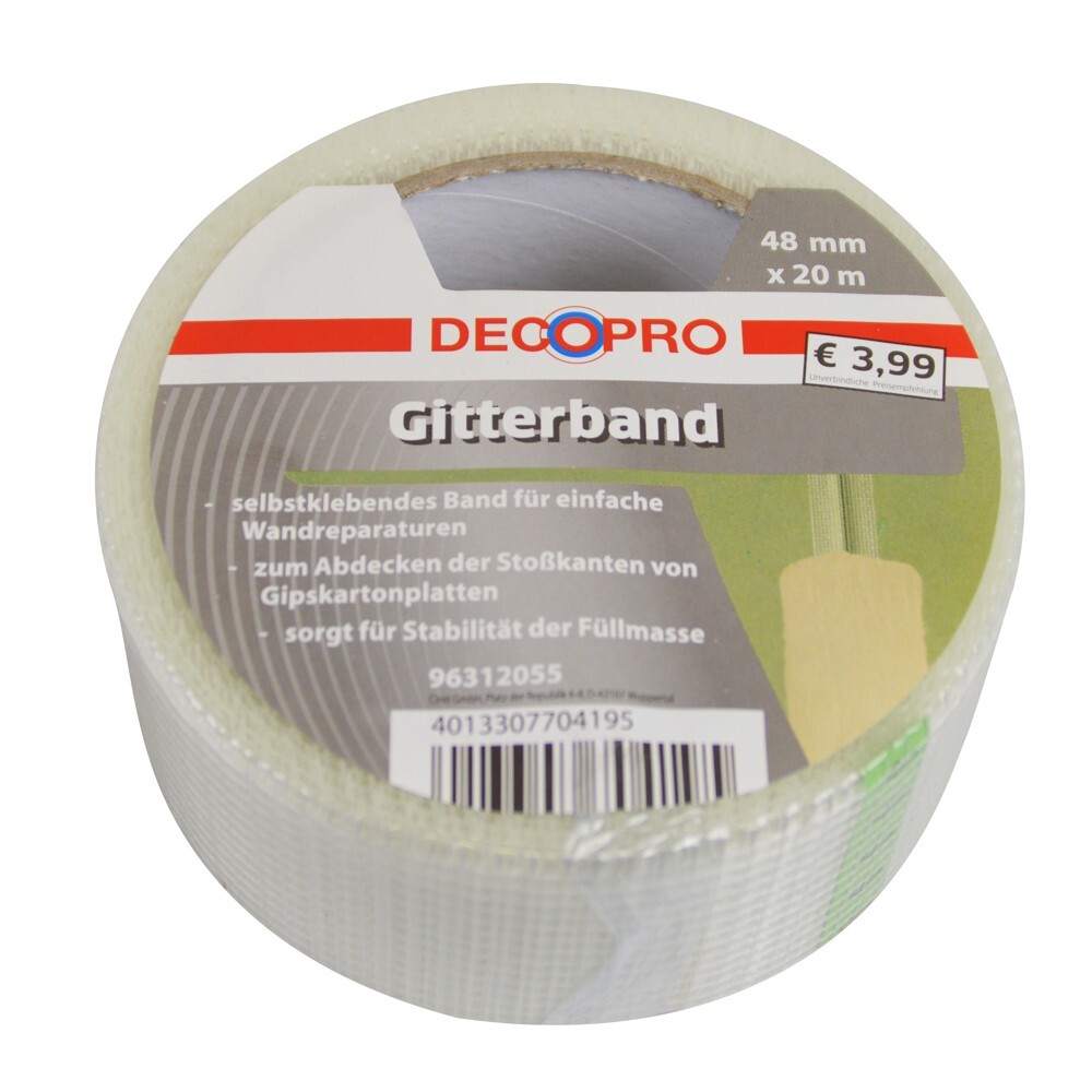 Gitterband 48 mm x 20 m selbstklebend wei&szlig; Trockenbau