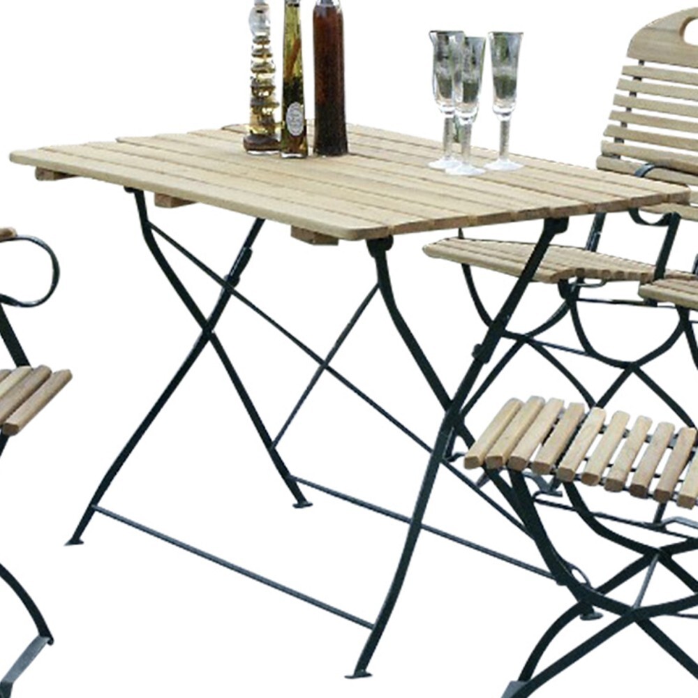 Gartensitzgruppe BAD T&Ouml;LZ 5-teilig Armlehnen Robinie Stahl moosgr&uuml;n klappbar image number 2