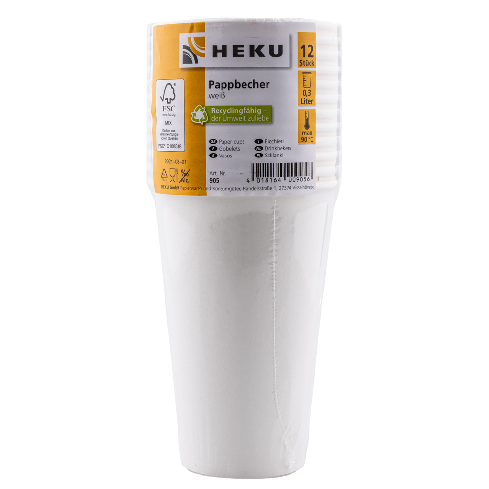 Pappbecher 12 St&uuml;ck je 300 ml