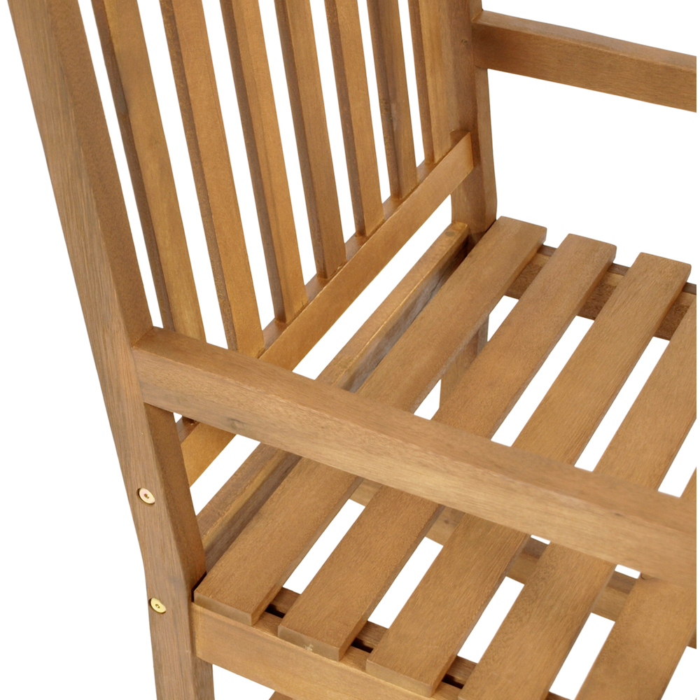 Schaukelstuhl aus Akazienholz, Oberfl&auml;che ge&ouml;lt image number 3