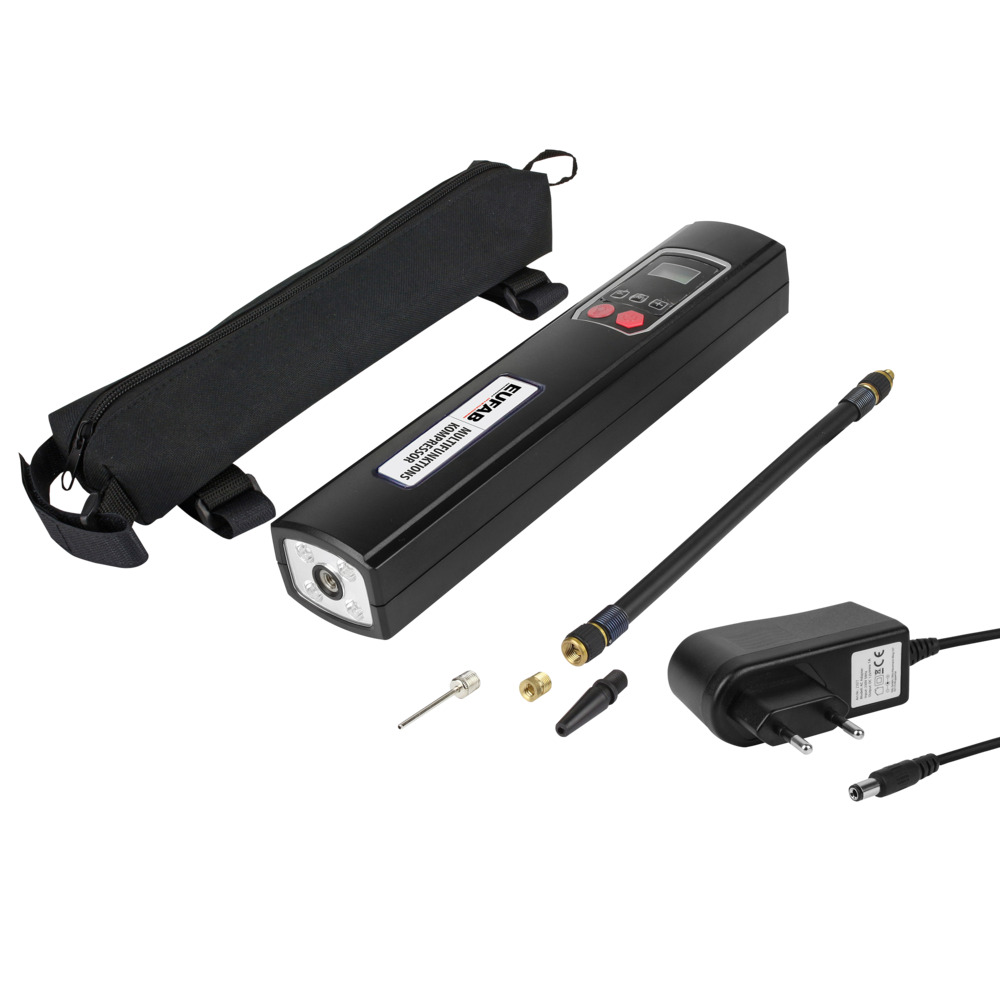 Akku-Kompressor 2200 mAh mit Powerbank und Aufs&auml;tzen