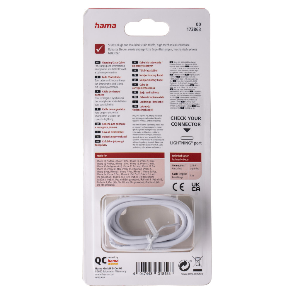 Lightning Lade-/Datenkabel 0,6m, wei&szlig; image number 3