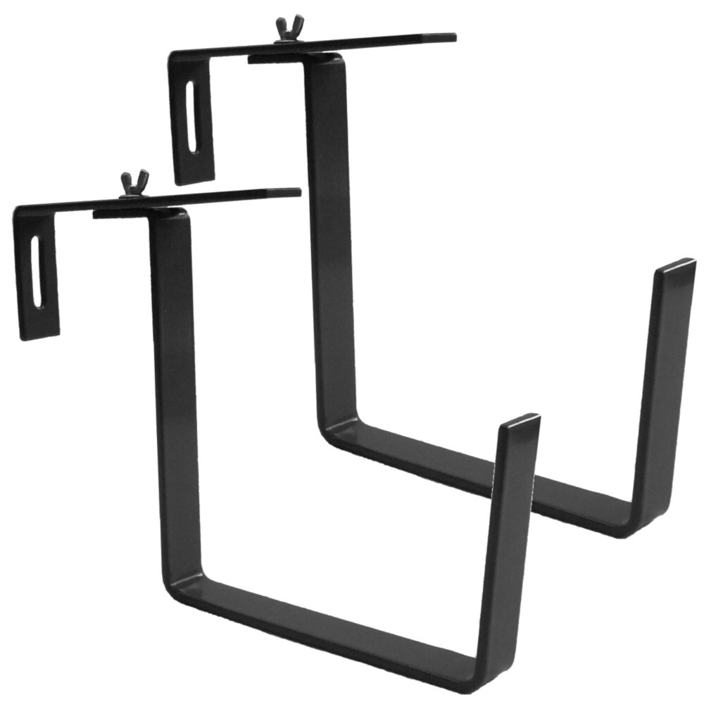 Balkonkastenhalter 2 St&uuml;ck aus lackiertem Metall in anthrazit