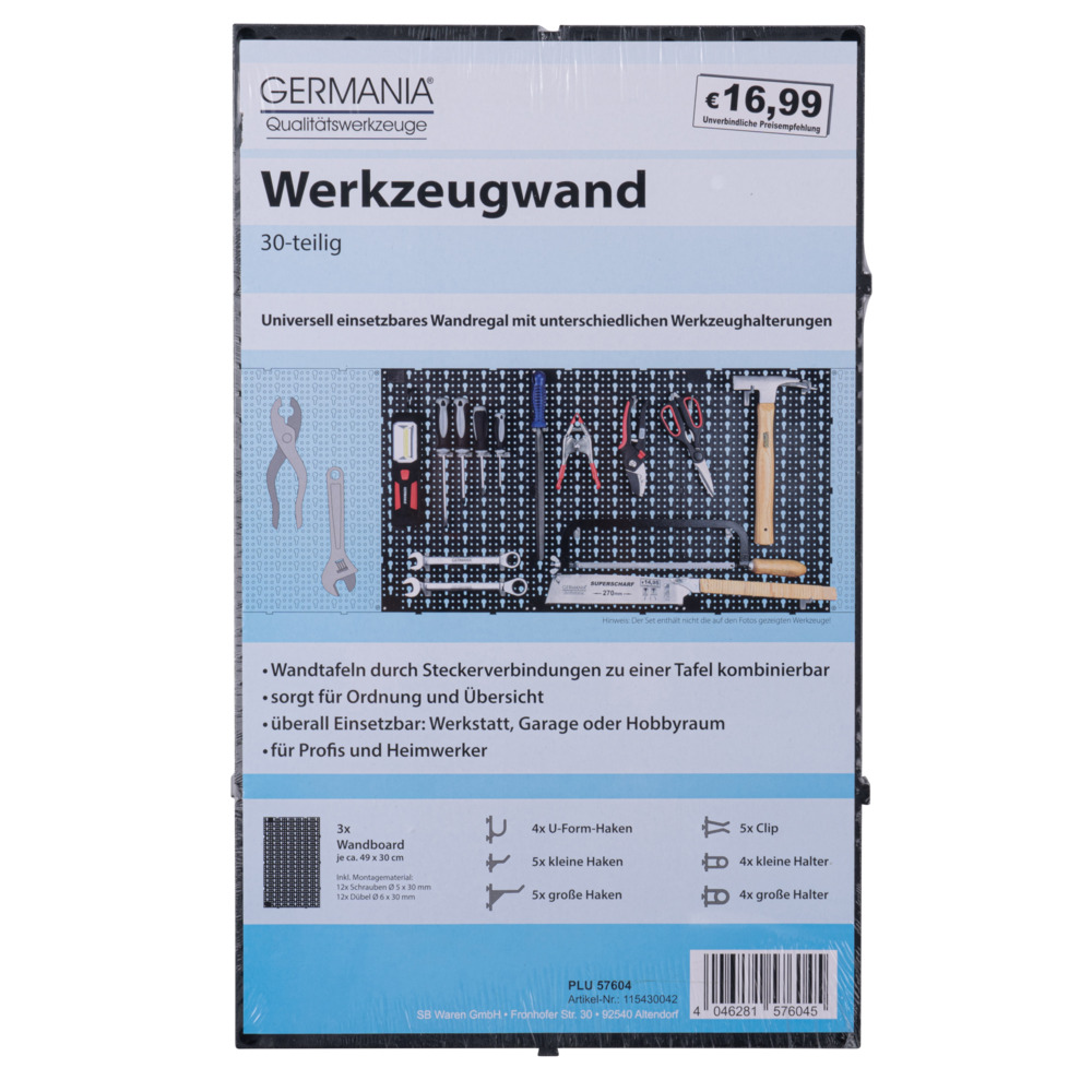 GERMANIA&reg; Werkzeugwand-Set 30-teilig image number 2