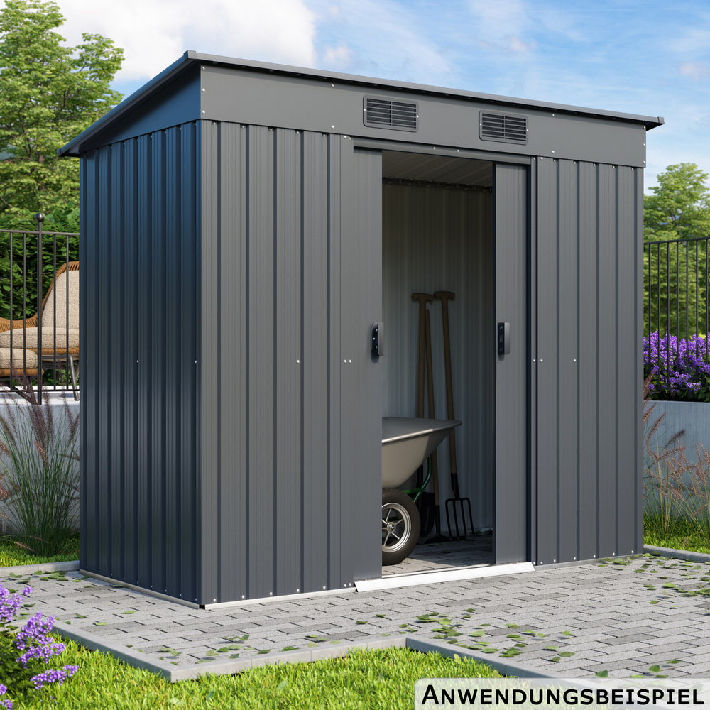 PERGART&reg; Ger&auml;tehaus "Leipzig II 84" 205 x 98 x 174 cm anthrazit matt image number 5