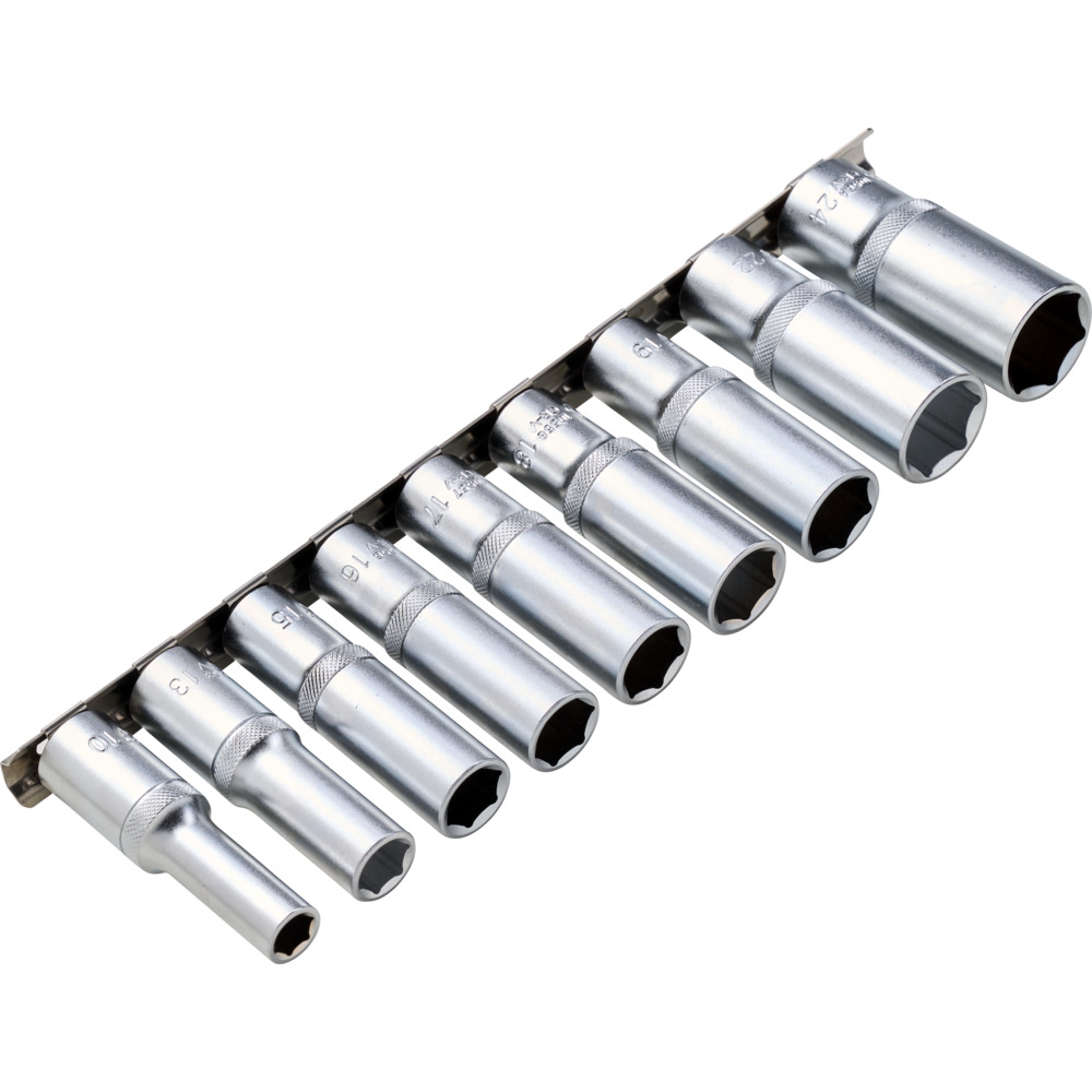 Steckschl&uuml;ssel-Eins&auml;tze tief 10-24 mm 1/2" 9-tlg.