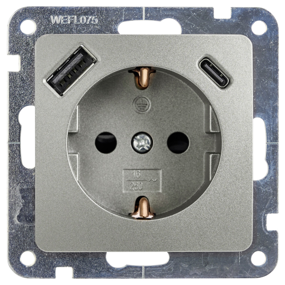 Steckdose Monaco mit USB-A+C-Anschluss image number 1