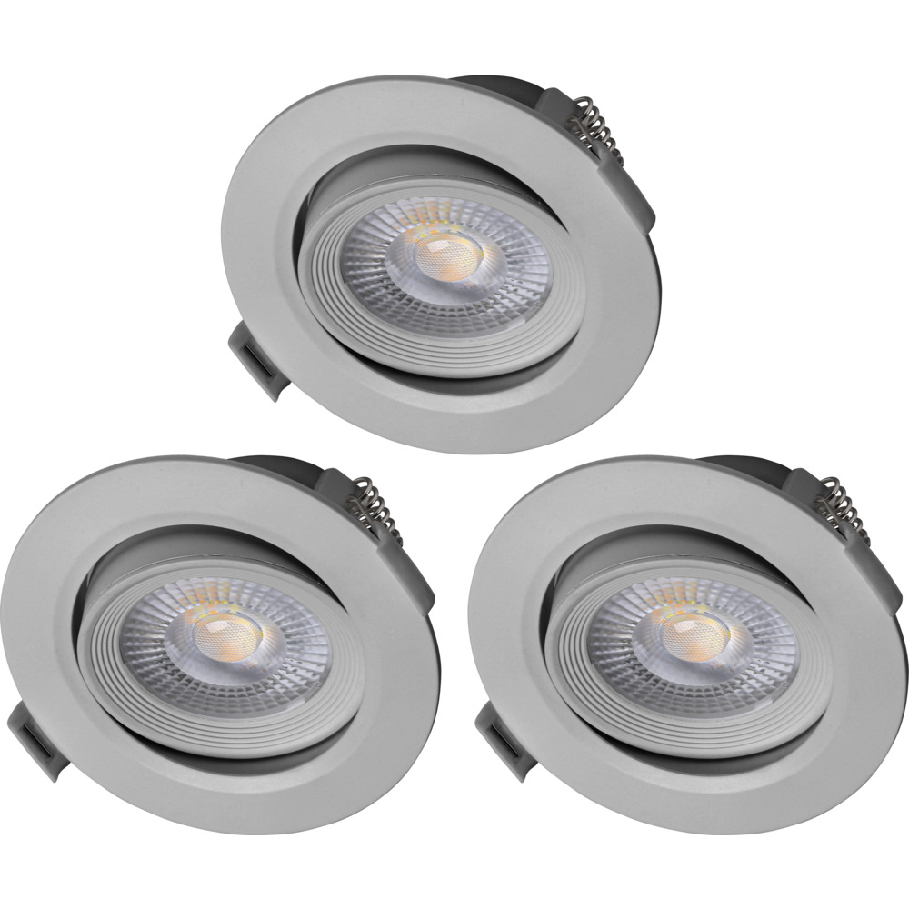 LED-Einbaustrahler 3 St&uuml;ck 5 W silberfarben