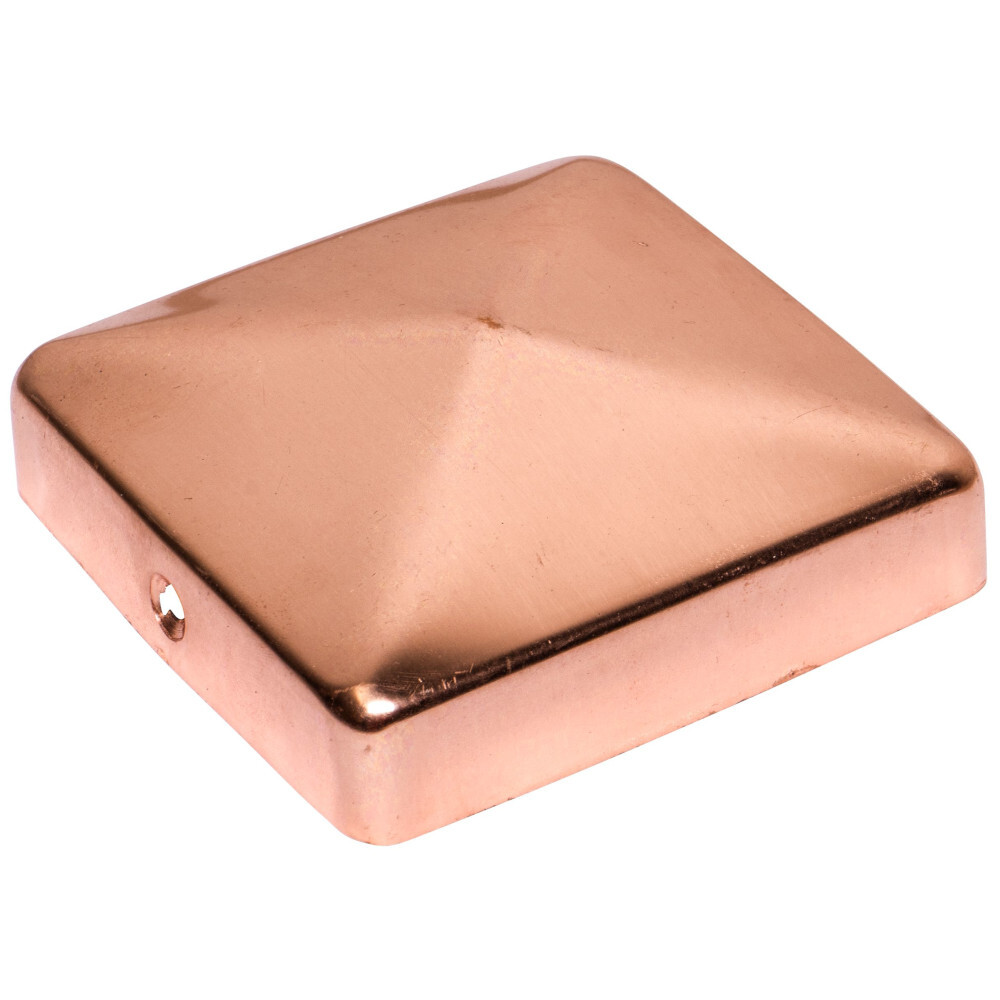 Pfostenkappe 91 x 91 mm flach aus Kupfer