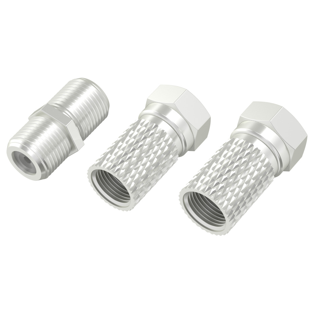 hama&reg; SAT-Adapter-Set, 2 x F-Stecker, 7 mm, 1 x F-Kupplung