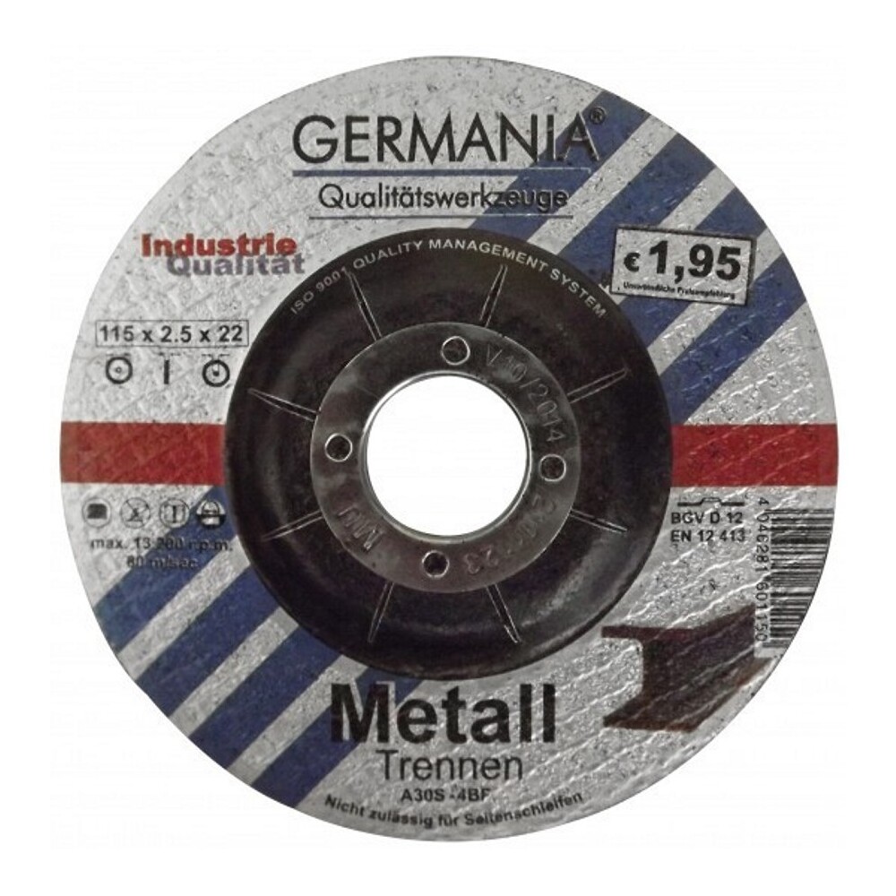 Trennscheibe Metall 115x2,5 bombiert Industriequalit&auml;t Trennen