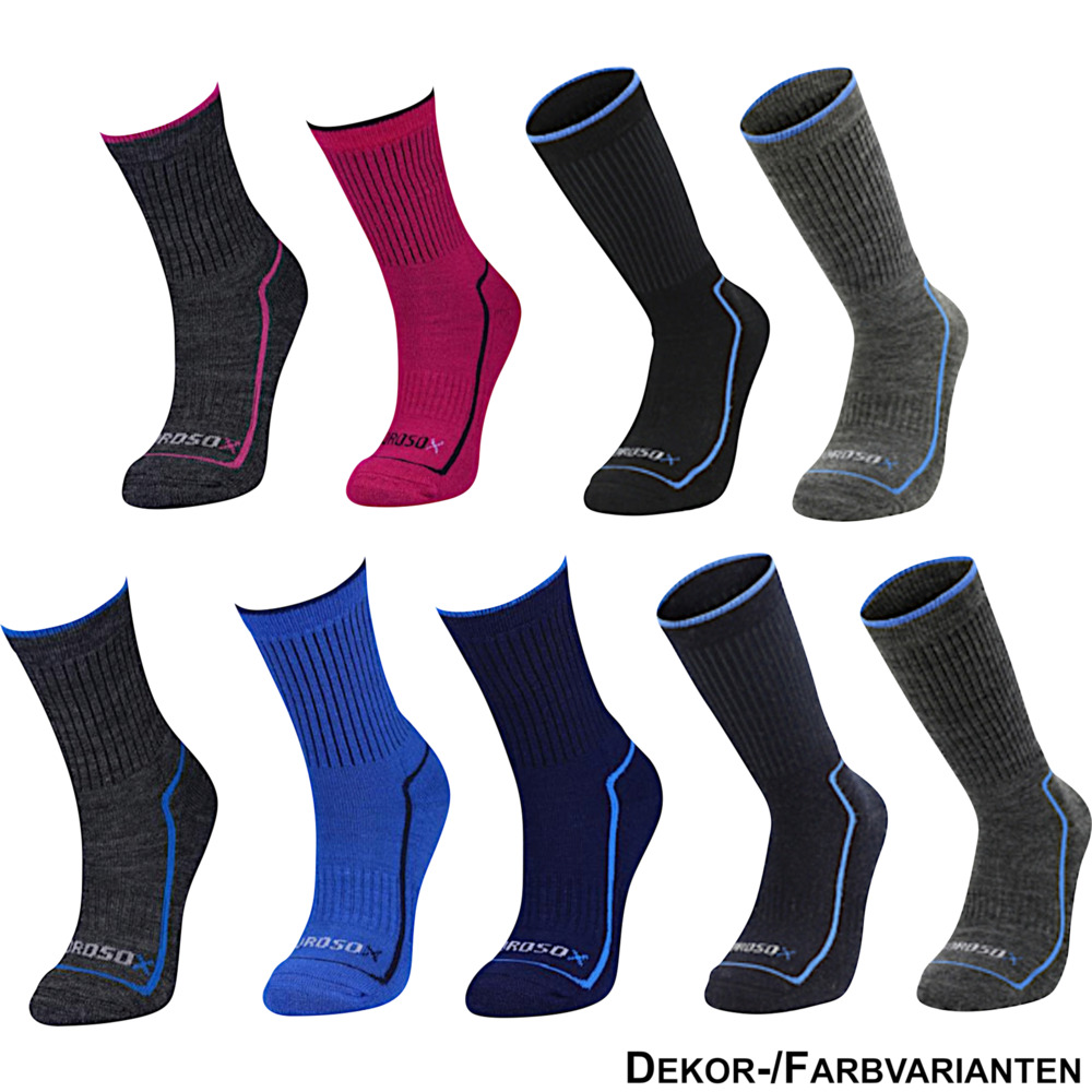 Damen und Herren Merino-Socken 2er Pack, sortiert