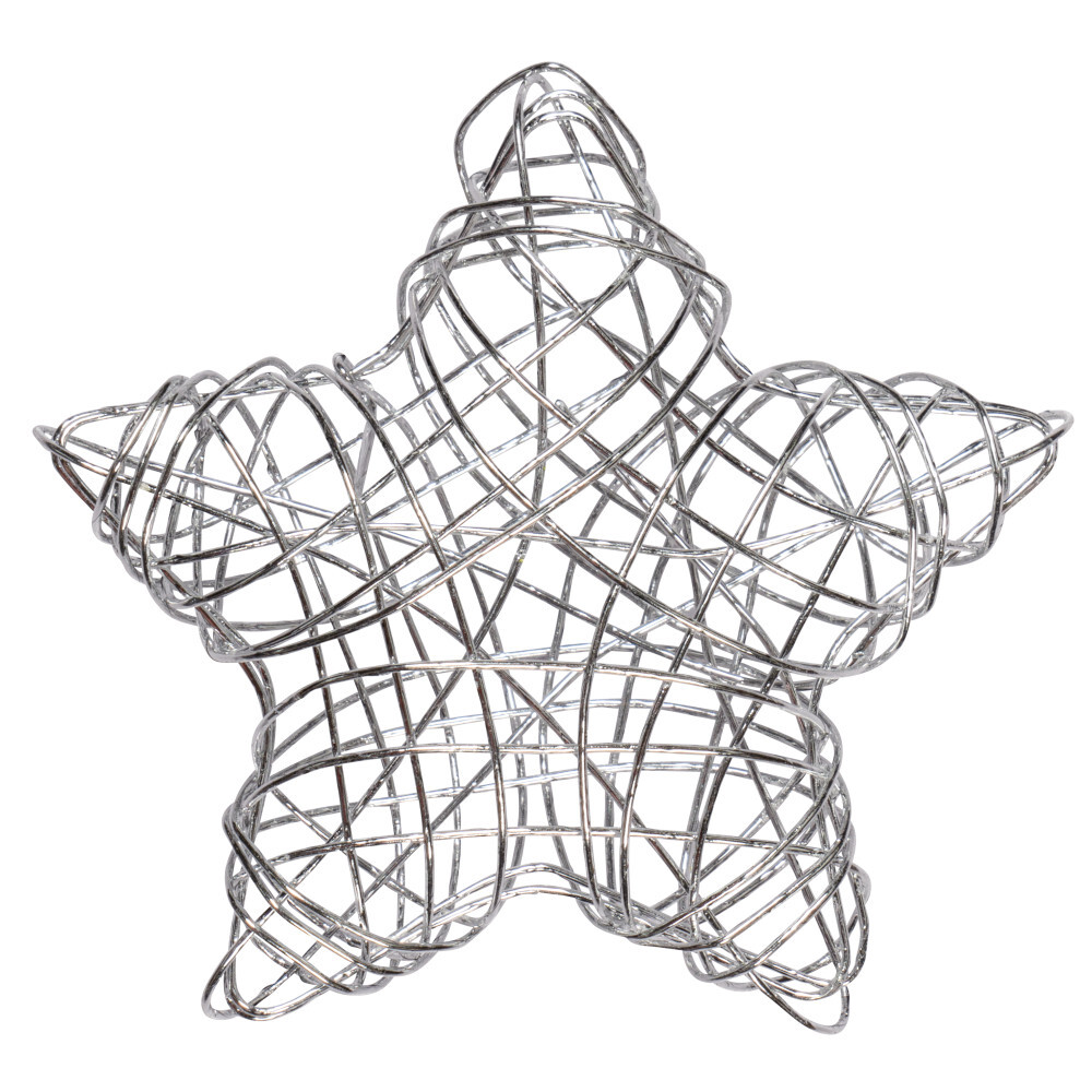 Weihnachtsdeko Drahtsterne-Set 50 St&uuml;ck je 5,5 cm in silber