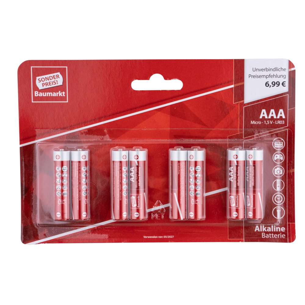 Sonderpreis Baumarkt Batterien LR 03 AAA 8 St&uuml;ck, nicht wiederaufladbar