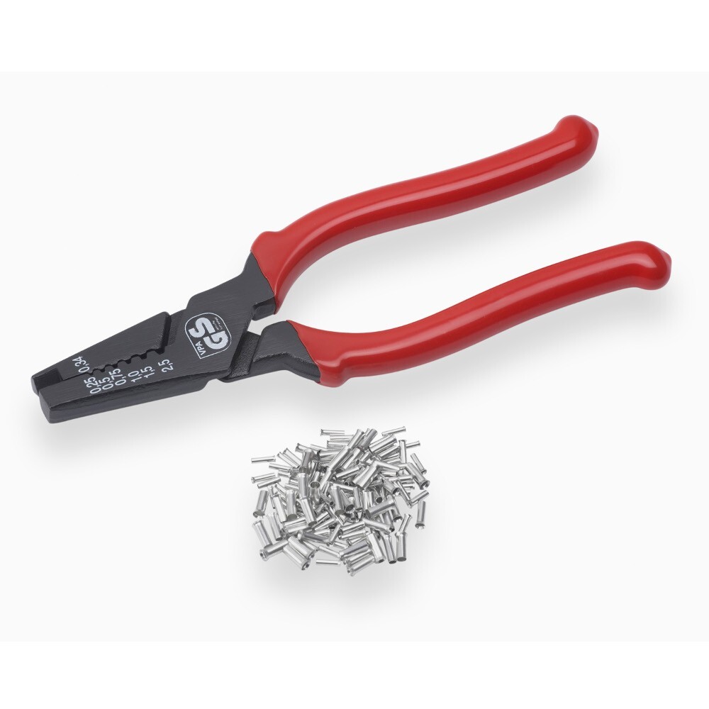 Crimpzange 0,25-2,5mm&sup2; Aderendh&uuml;lsen Set 160mm Aderendh&uuml;lsenzange Zange