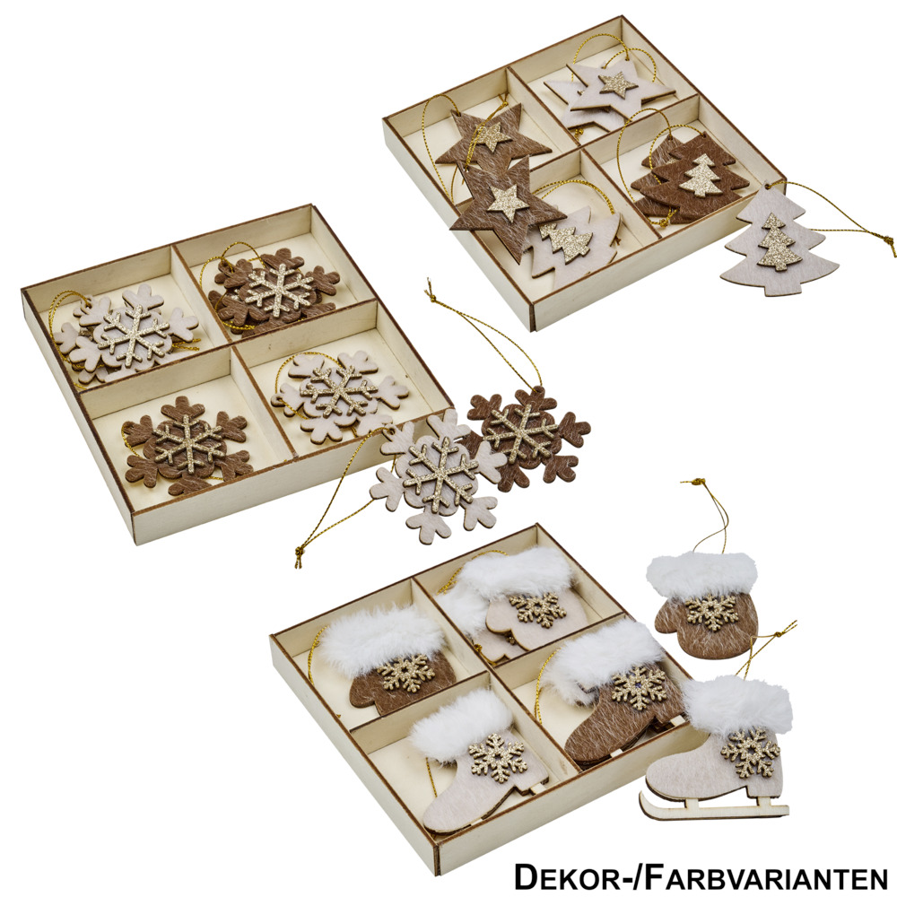 Weihnachtsbaumschmuck-Set 8-teilig in verschiedenen Designs