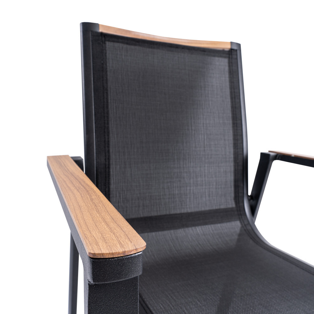 Stapelstuhl mit Aluminiumgestell mit Holzoptiklehne image number 3