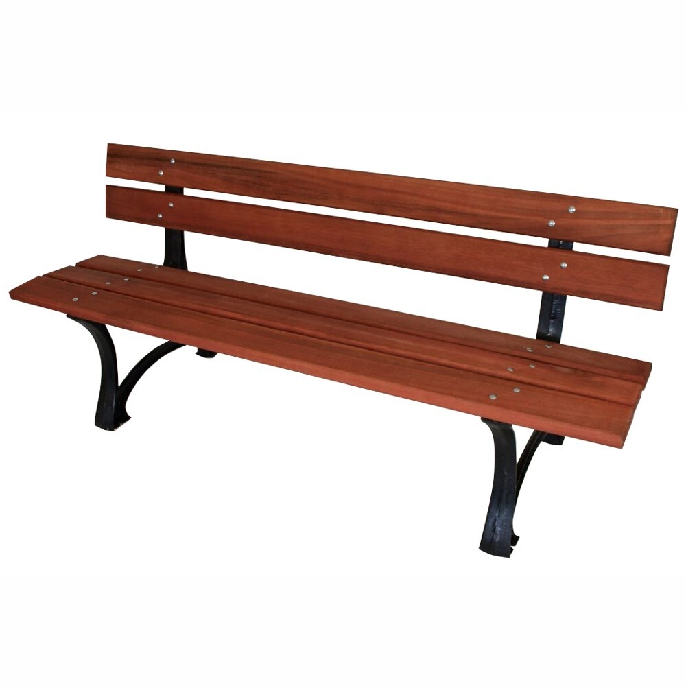 Gartenbank Luzern 4-Sitzer, Gusseisen und Eukalyptusholz