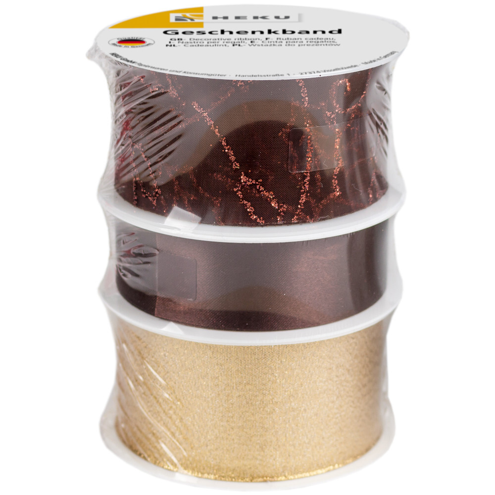 3er Geschenkband-Set in verschiedene Dekore und Breiten image number 3
