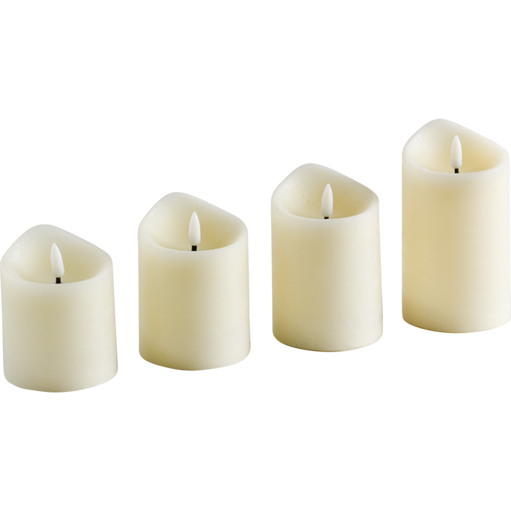 LED-Kerzen-Set 4er Set cremewei&szlig; Flackereffekt