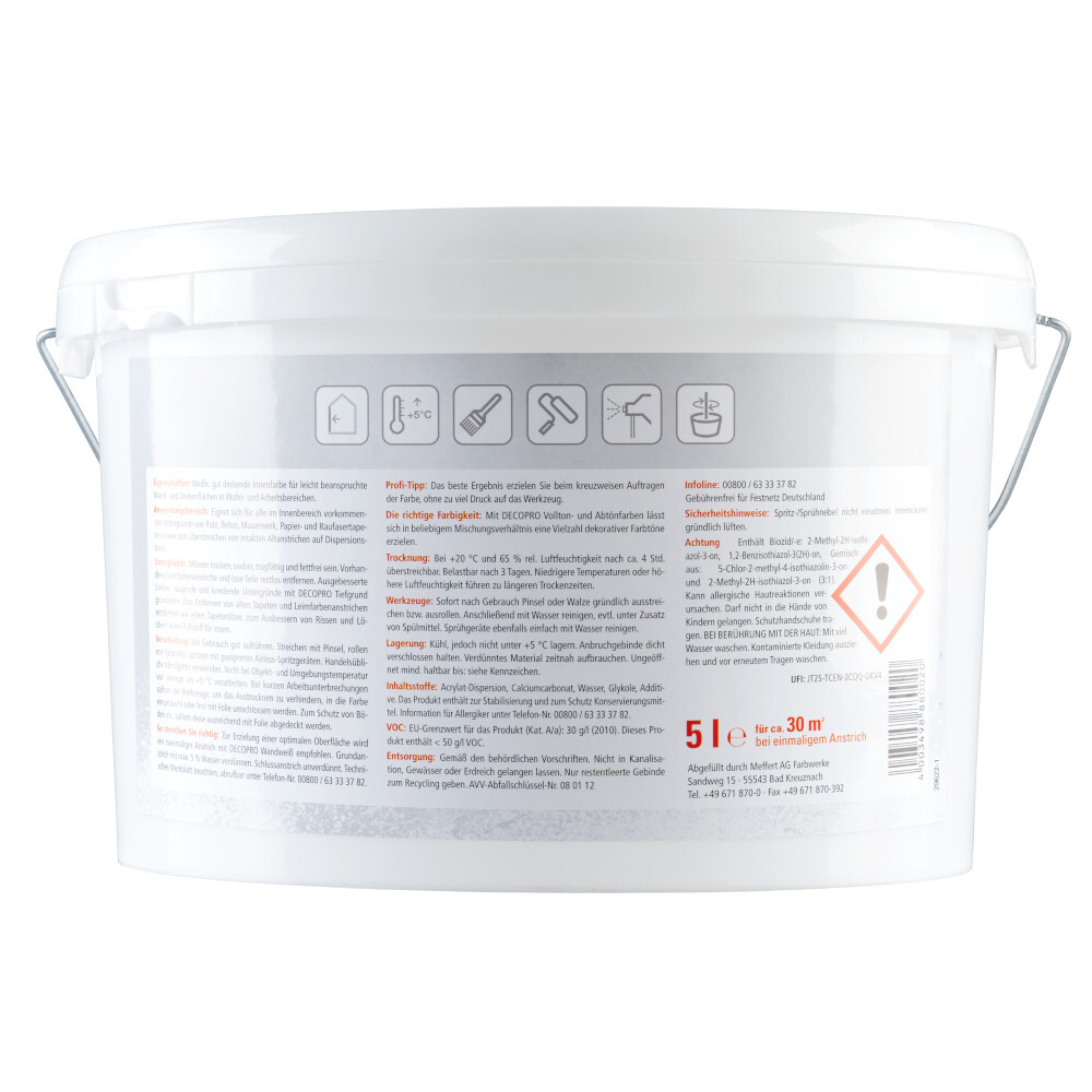 DECOPRO Wandwei&szlig; 5 Liter stumpfmatt image number 1