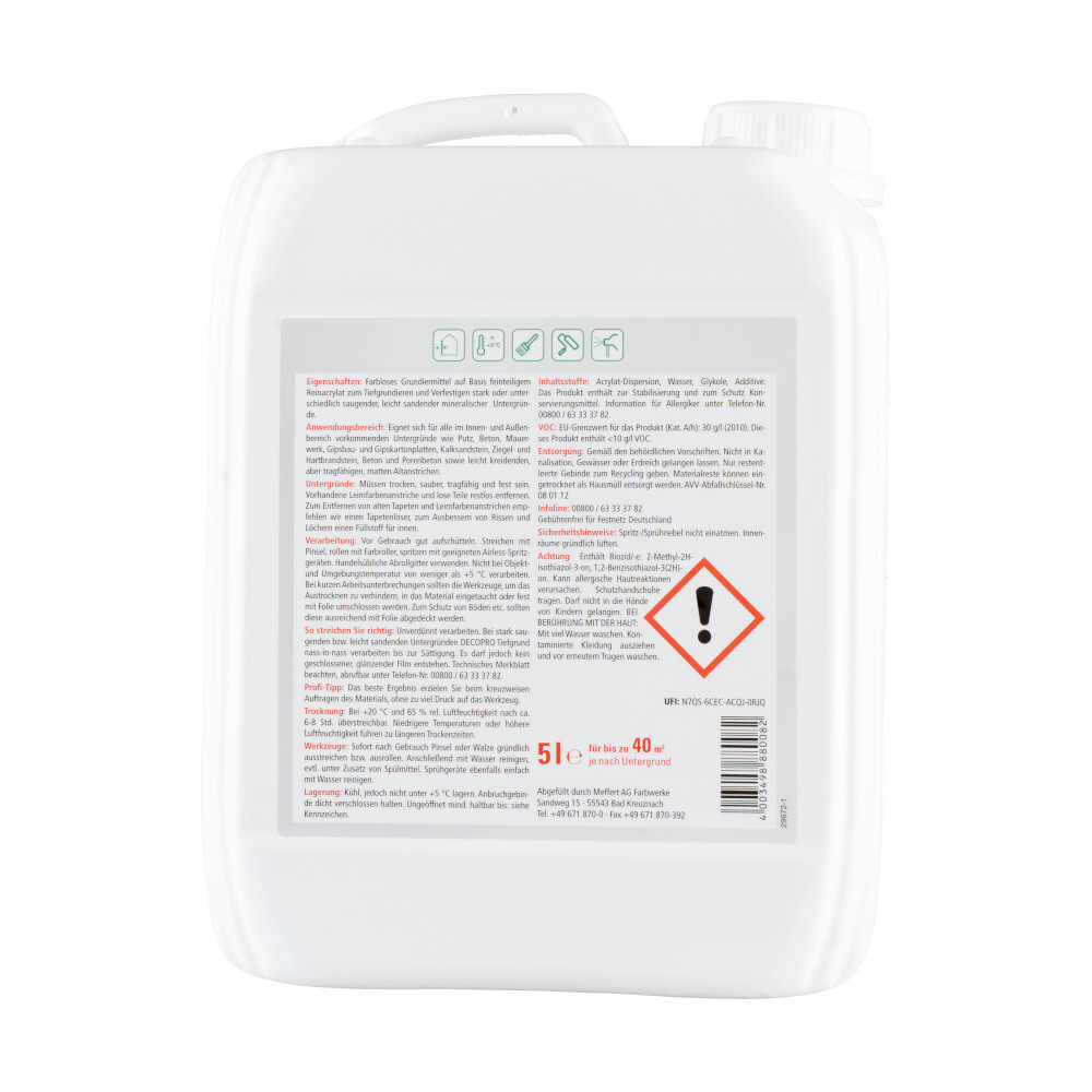 DECOPRO Tiefgrund LF 5 Liter f&uuml;r innen und au&szlig;en image number 1
