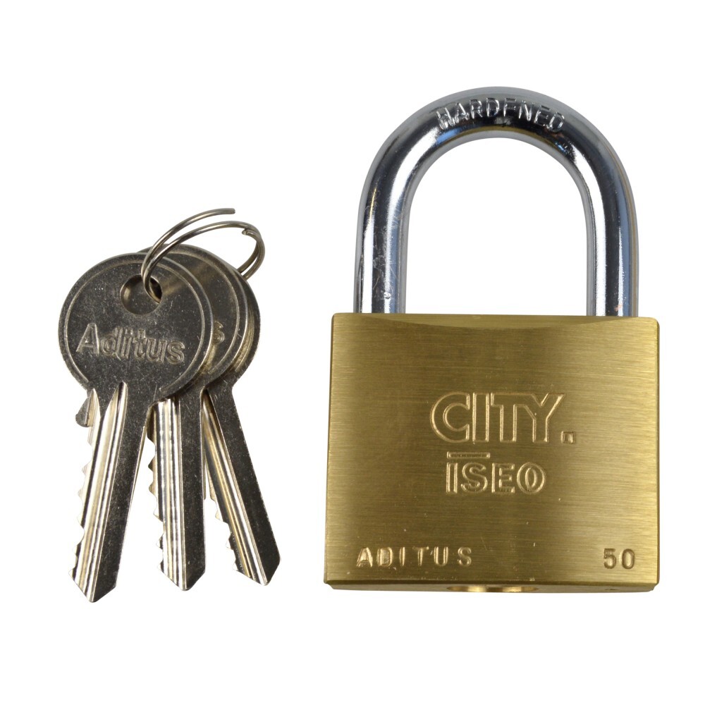 Vorhangschloss Gera 39 MS 50 mm mit 3 Schl&uuml;sseln