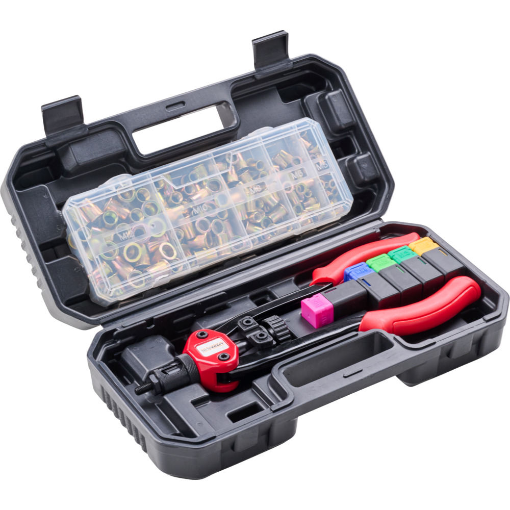 Nietmutternzange in Transportbox 156-teilig