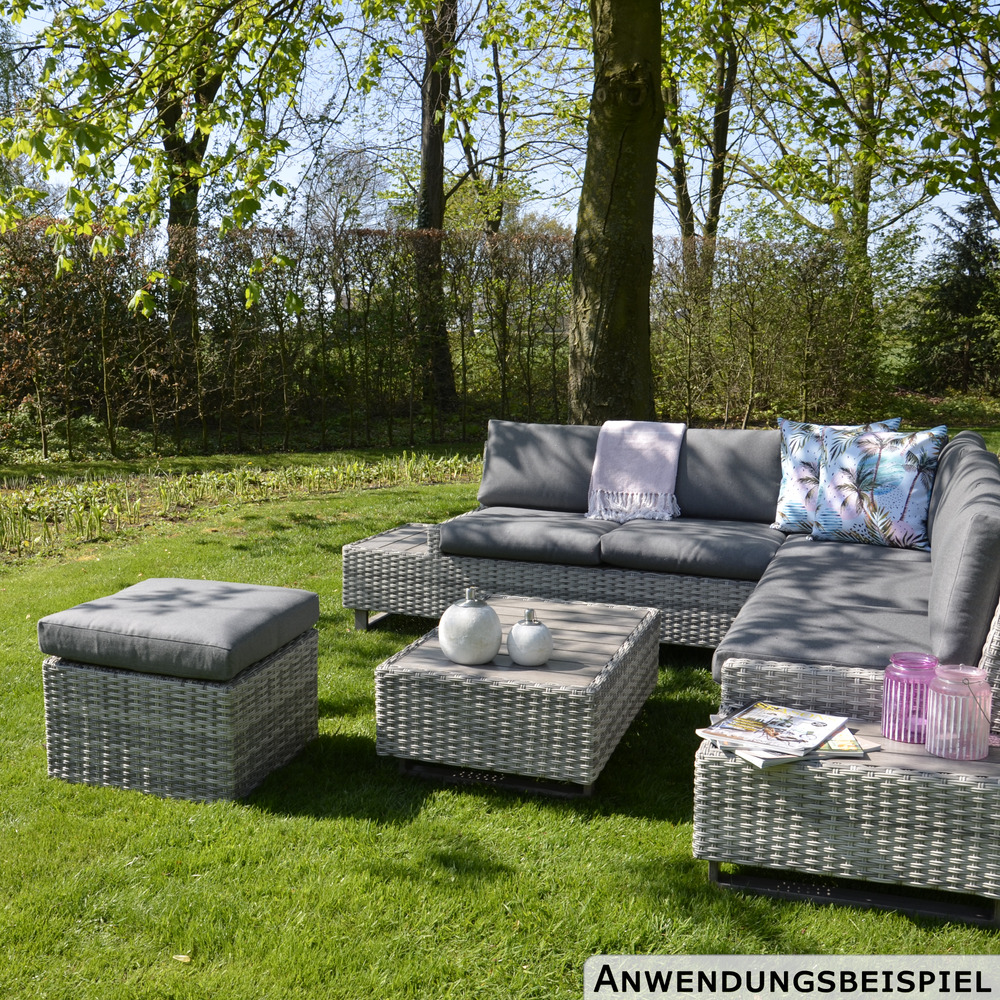 Hocker Valencia Smoke 56x56x34 cm mit Aluminiumgestell und Kissen image number 2