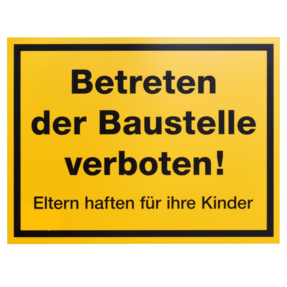 Schild Betreten der Baustelle verboten 300 x 200 mm