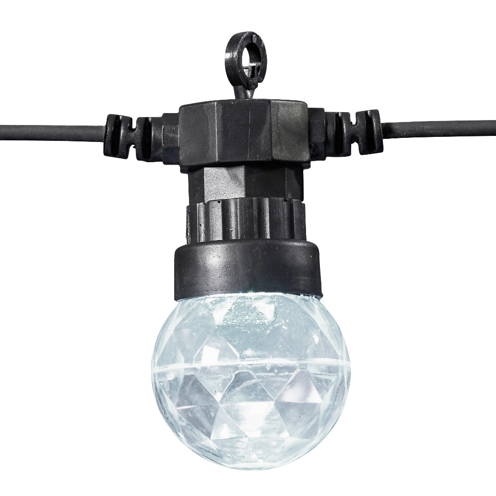 Disco Lichterkette 9,5 m mit 10 Kugeln aus Kunststoff