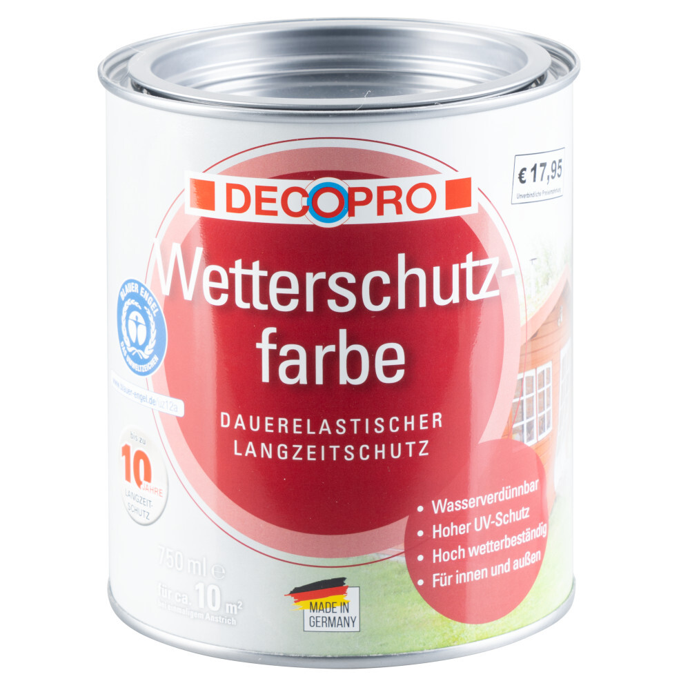 DECOPRO Wetterschutzfarbe silbergrau seidengl&auml;nzend 750 ml