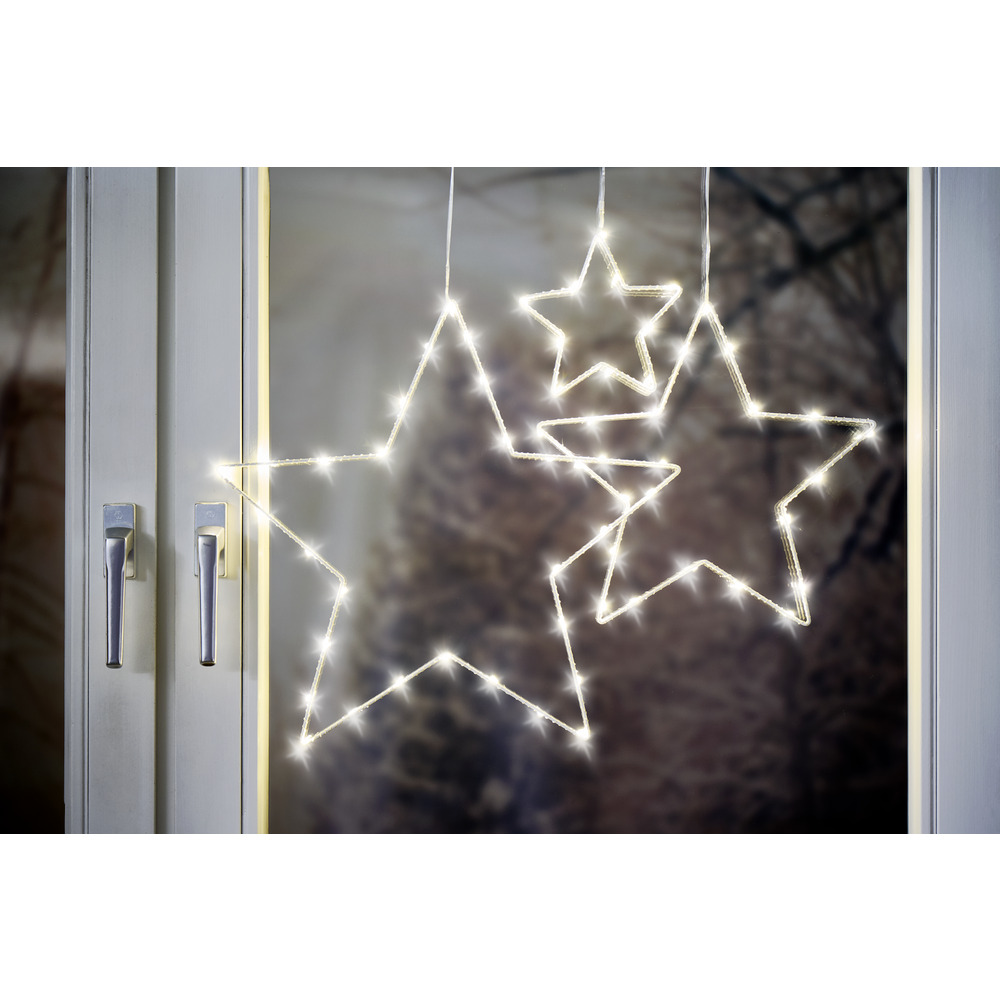 LED-Fensterfigur Stern &Oslash; 40 cm aus Metall mit 30 LED und Saugnapf image number 2