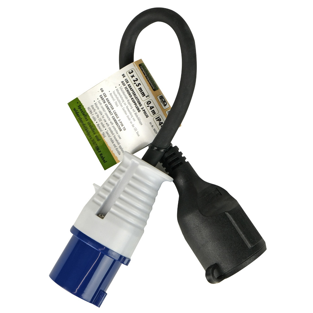 CEE-Adapterleitung 40 cm mit Stecker und Kupplung 3-polig image number 1