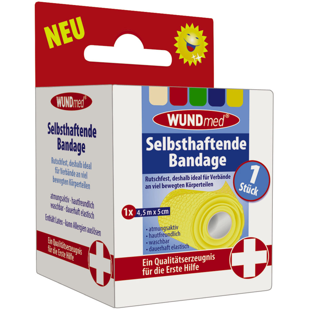 Haftbandage schmal, 4,5 m x 5 cm, farbig sortiert